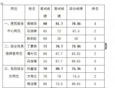 山下湖镇编外用工招聘考试总成绩公示