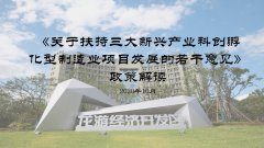 关于《关于扶持三大新兴产业科创孵化型制造业项目发展的若干意见》的政策解