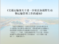 《交通运输部关于进一步依法加强野生动物运输管理工作的通知》解读